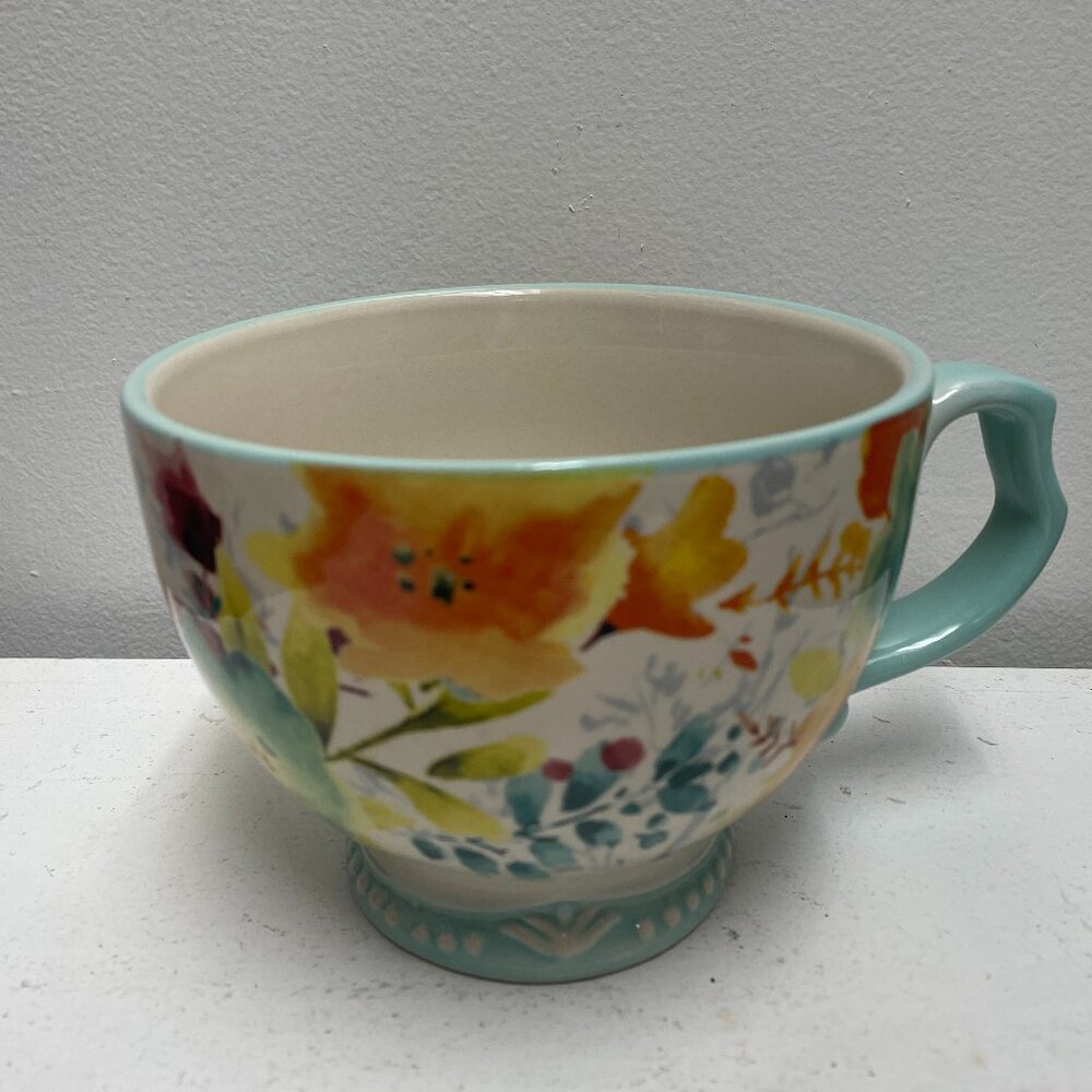 Large Mint/green Floral cup
